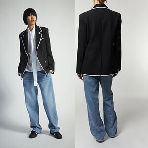 NEW Saint Art Madeline Two-Way Stretch Rowing Blazer Women's Black Size: Small